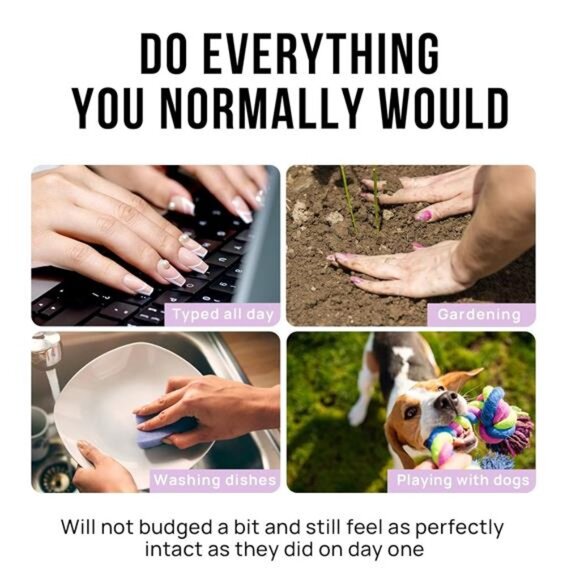 Tip Press-On Nails – White Almond Medium, 30 Soft Gel Nails in 15 Sizes - Picture 6 of 7